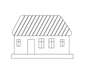 Ukraine house drawing black and white clipart