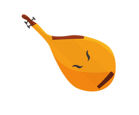 Bandura Ukrainian musical instrument clipart