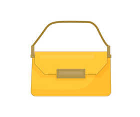 Yellow baguette bag illustration clipart