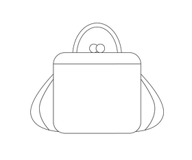 Women bag black and white clipart