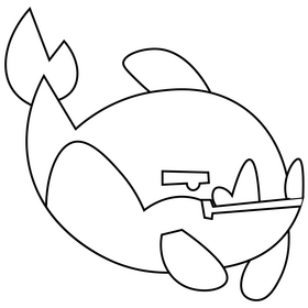 Piranha annoyed black and white clipart