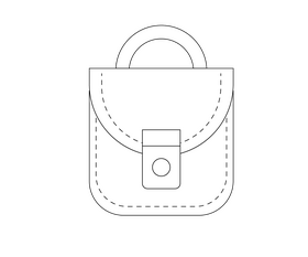 Women saddle bag black and white clipart