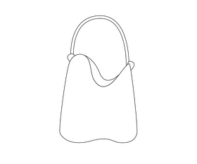 Hobo bag black and white clipart