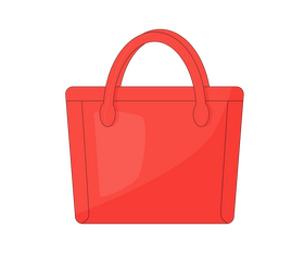 Red tote bag cartoon clipart
