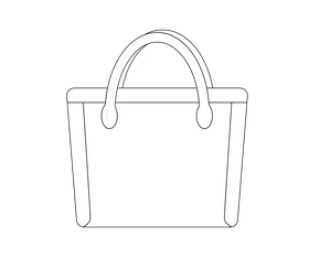 Tote bag cartoon black and white clipart