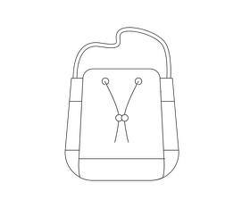 Cartoon bucket bag black and white clipart
