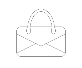 Envelope bag drawing black and white clipart
