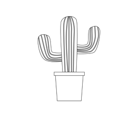 Cactus plant drawing black and white clipart free download