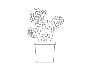 Cartoon flower in a pot black and white clipart vector free download