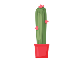 Cactus with flowers clipart