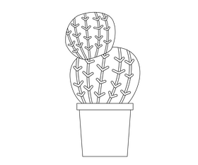Cactus black and white clipart