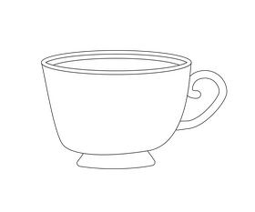 Cup of coffee black and white clipart