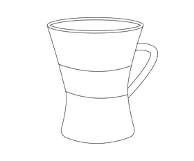 Free mug black and white clipart