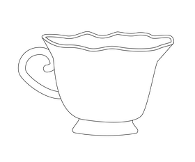 Vintage cup black and white clipart