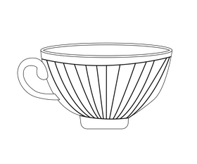 Cup illustration black and white clipart