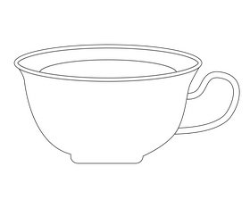 Coffee cup black and white clipart