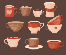 Mug cups vector