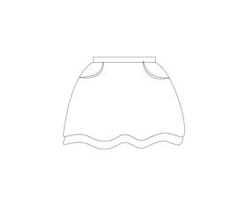 Skirt drawing black and white clipart