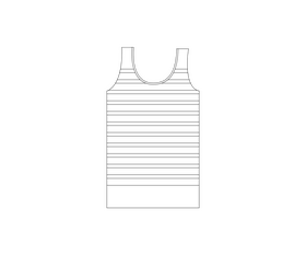 Cartoon sleeveless shirt black and white clipart