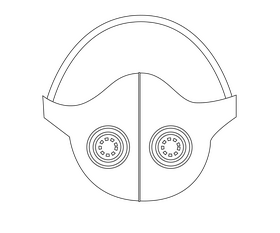 Medical mask with filters black and white clipart