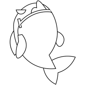 Piranha cartoon drawing black and white clipart