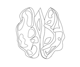 Walnut cartoon black and white clipart