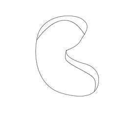 Free cashew nuts black and white clipart