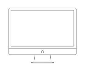Cartoon monitor black and white clipart