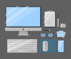 Business office items vector
