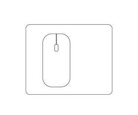 Computer mouse on pad black and white clipart