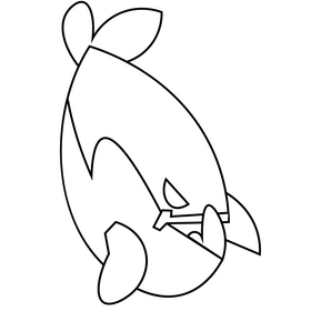 Piranha swimming black and white clipart