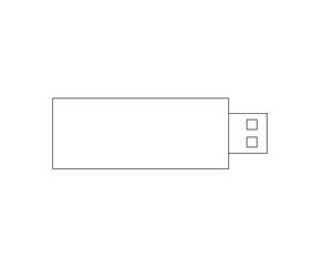 Usb flash drive drawing black and white clipart