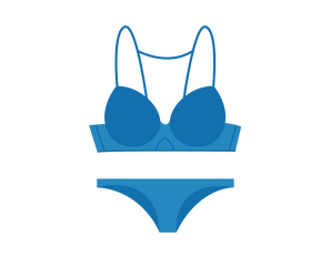 Girls blue swimwear clipart