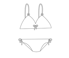Free swimming suit black and white clipart