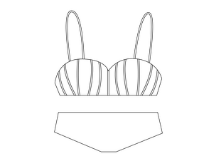 Swimwear black and white clipart