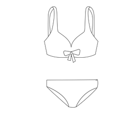 Swimsuit illustration black and white clipart