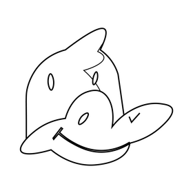 Cartoon platypus head black and white clipart