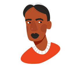African American man with big lips clipart