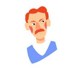 Redhead old man with mustache free clipart