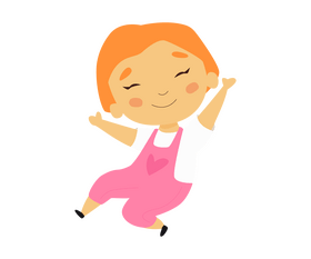 Cute baby girl in pink jumpsuit clipart