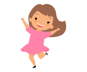 Cartoon girl in pink dress illustration clipart
