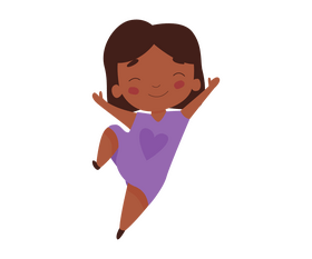 Swarthy baby girl in purple dress clipart
