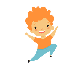 Curly child smiling drawing clipart