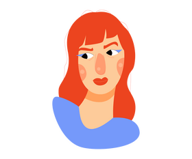 Girl with long red hair illustration clipart