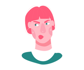 Cartoon pink bob hairstyle clipart