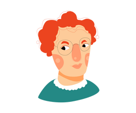 Old woman portrait drawing clipart