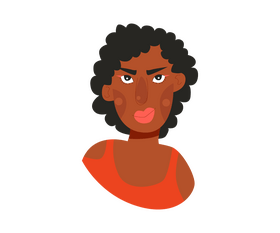 Afro American curly girl portrait clipart