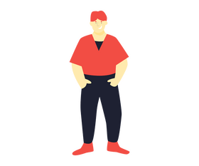 Man in red T shirt clipart