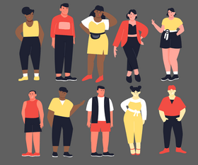 People standing vector