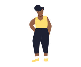 Cartoon black woman standing clipart